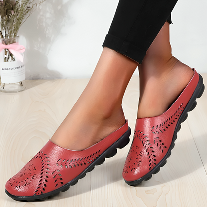 Mocassins Femme Cuir Souple à Bout Arrondi