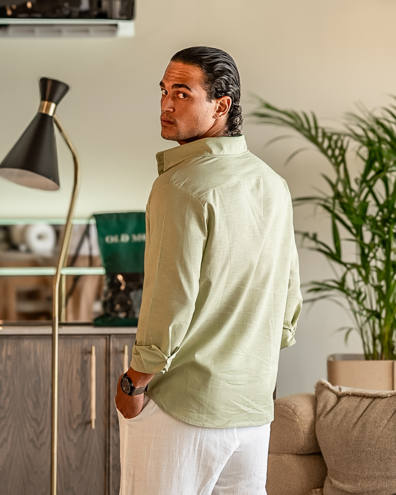 Chemise Homme Léger Lin Coton Été
