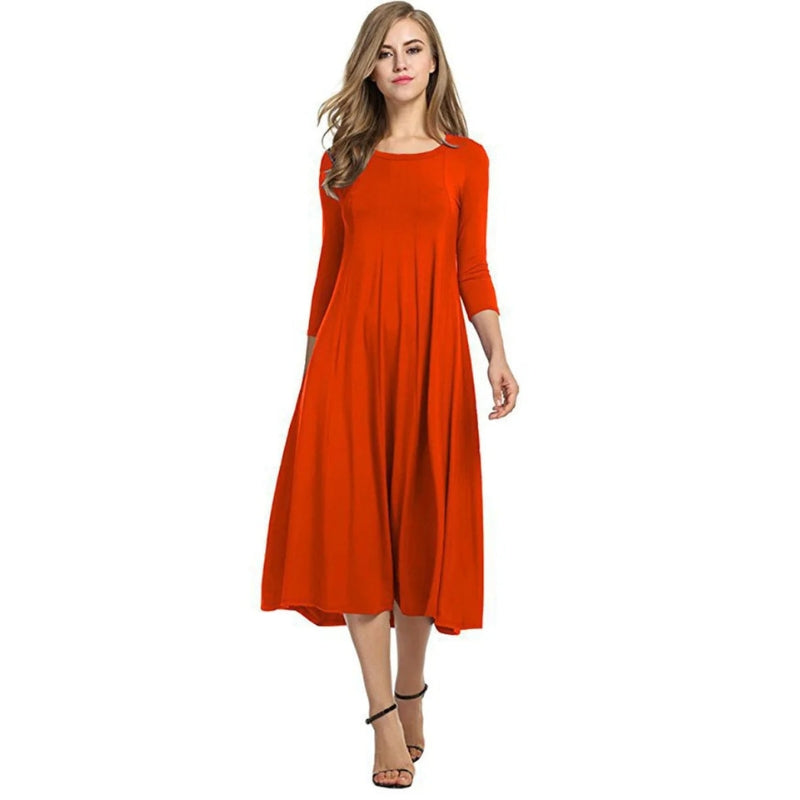 Robe Femme Chic Mi-Longue Taille Idéale