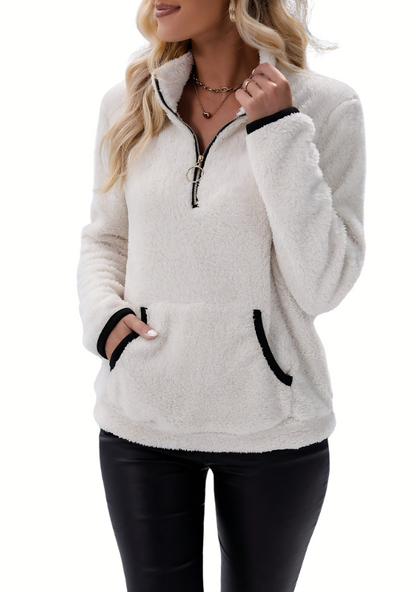 Pull Polaire Chaud et Confortable Mi-Zippé - PanierRoyale