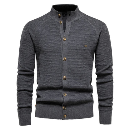 Pull à Boutons Classique en Col Rond pour Homme