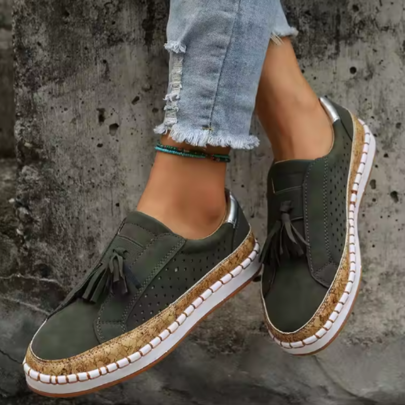 Chaussures Loafers Homme Élégantes à Pompons en Cuir