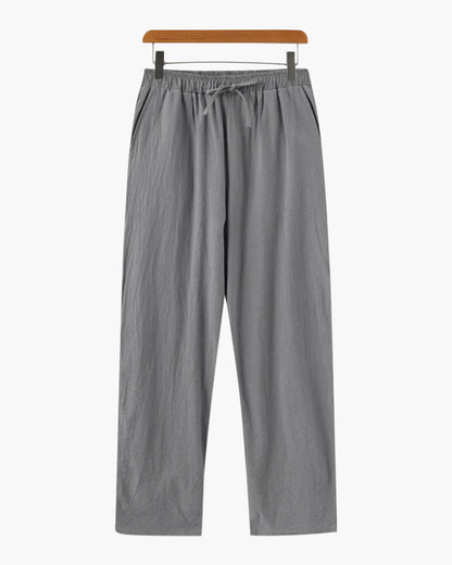 Pantalon Lin Femme Décontracté avec Cordons