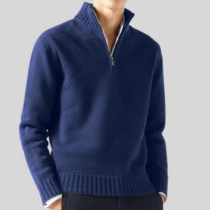 Pull Luxe à Fermeture Éclair Mi-Hauteur