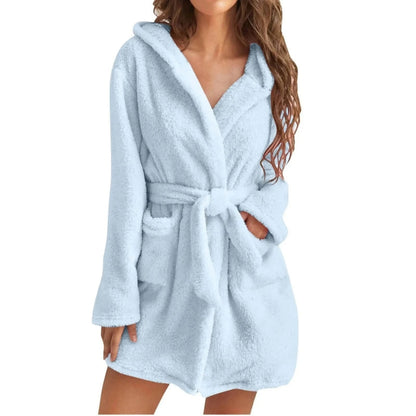 Peignoir hiver chaud et doux à manches longues