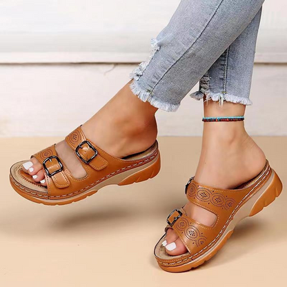 Sandales Femme Confort Semelle Ergonomique Double Bride Réglable