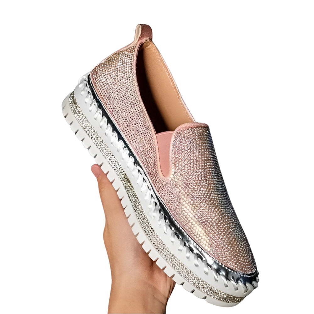 Chaussures Femmes Plates à Pointe Arrondie avec Décoration Brodée