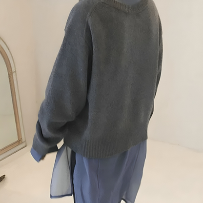 Cardigan Femme Boutons Asymétriques Coupe Décontractée