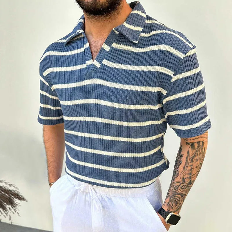 T-shirt Homme Marine Manche Courte Décontracté