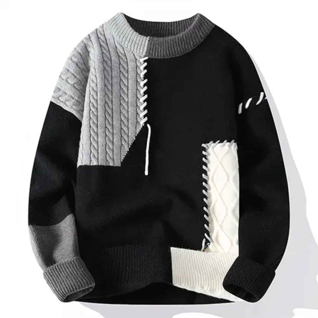 Pull Hiver Patchwork Mode Homme