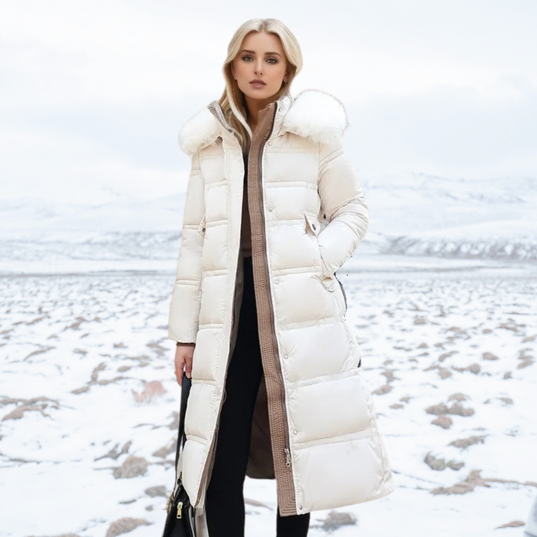 Manteau Femme Hiver Long Doublé avec Manches Longues