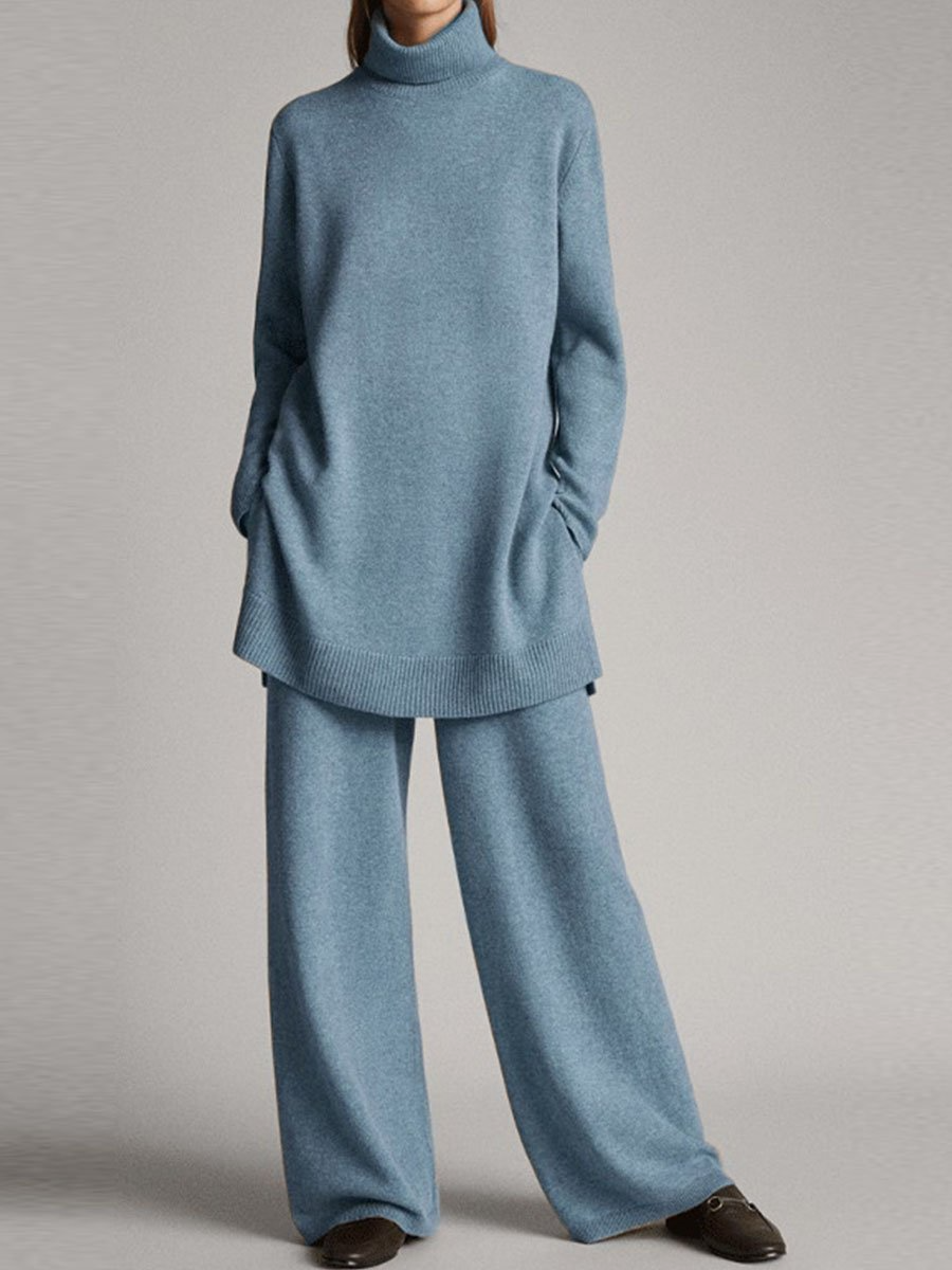 Ensemble Femme Col Roulé et Pantalon Large