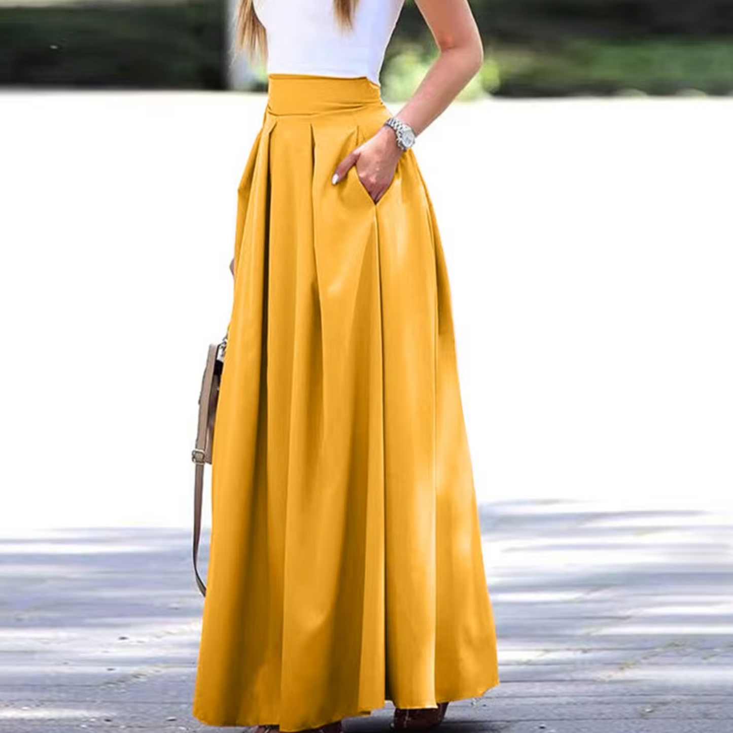 Jupe Plissée Haute Taille Élégante pour Femme