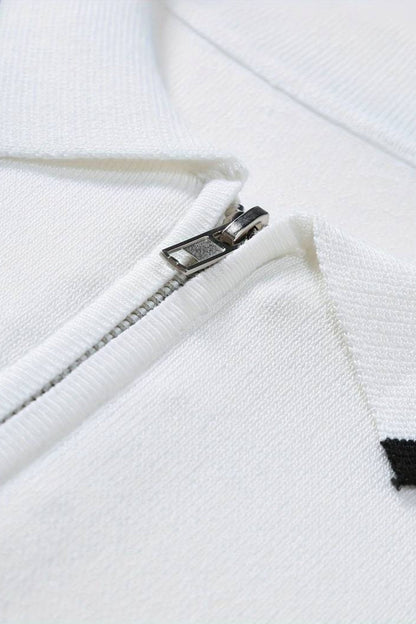 Chemise Polo Classique à Fermeture Éclair Contraste