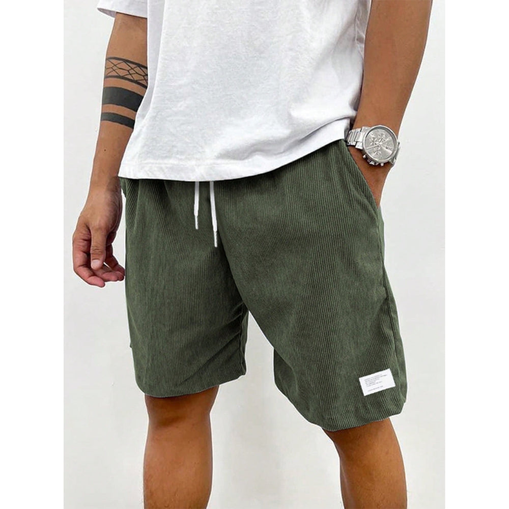 Pantalon Court Décontracté avec Poches et Ceinture Élastique