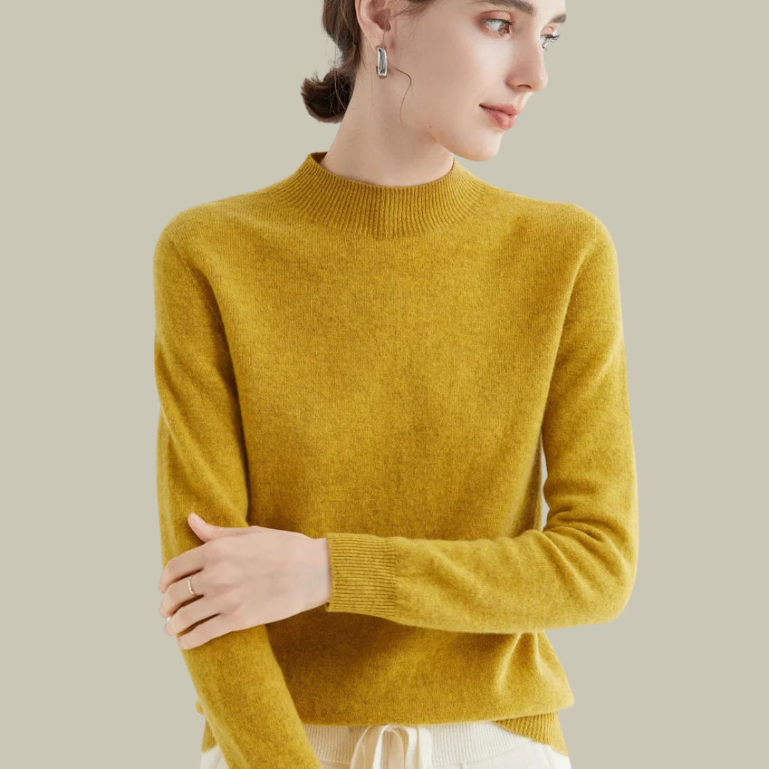 Pull Femme Col Rond en Laine Mérinos Chaud pour Hiver