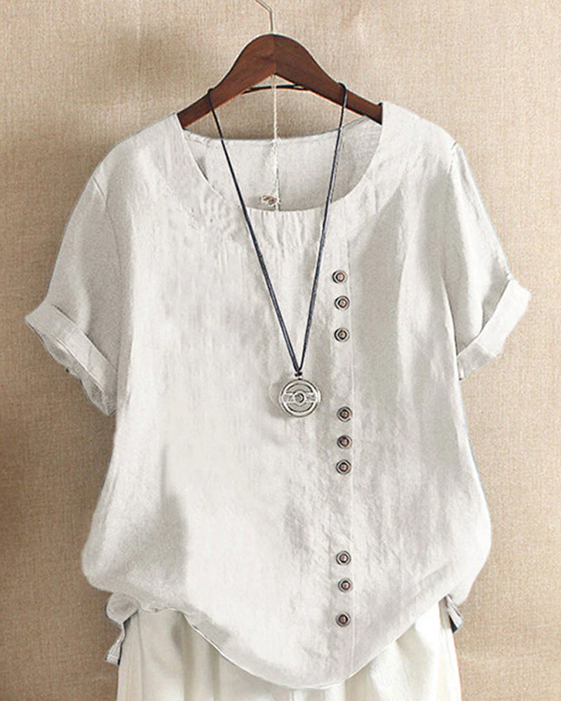 Blouse Femme Décontractée à Manches Courtes