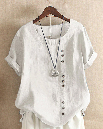 Blouse Femme Décontractée à Manches Courtes