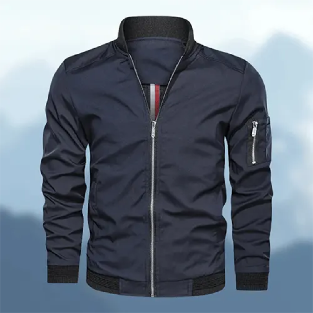Veste Homme Imperméable Hiver avec Capuchon et Fermeture Éclair