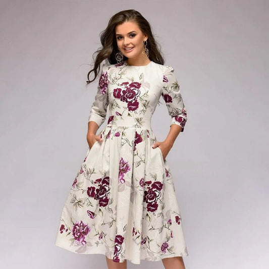 Robe Femme Élégante Mi-Longue avec Poches Latérales - PanierRoyale