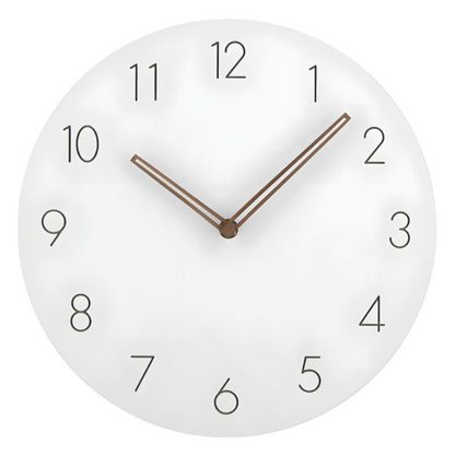 Horloge Murale en Bois avec Chiffres Blancs Moderne
