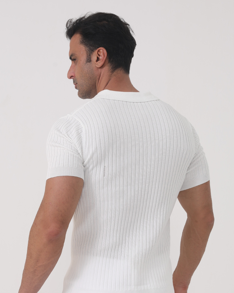 Chemise Homme Col V Poloshirt Coton Décontracté