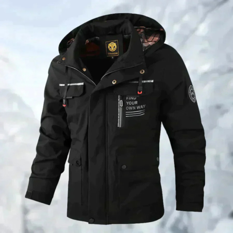 Veste imperméable hiver homme à capuche chauffée