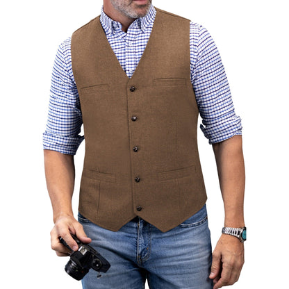 Gilet Casual Col V avec Poches Latérales