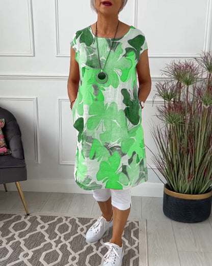 Robe Femme Fluide Imprimée Coupe Décontractée Estivale