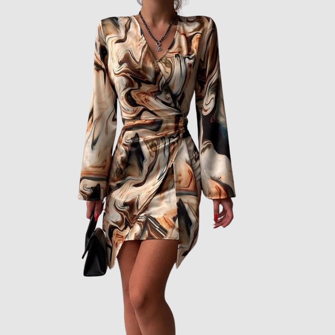 Robe de Cocktail Femme Élégante Imprimé Floral