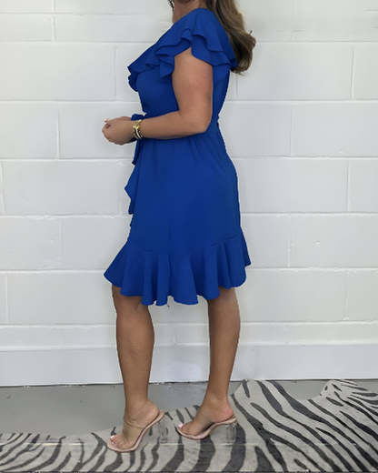 Robe Élégante à Fente avec Décolleté en V pour Femme