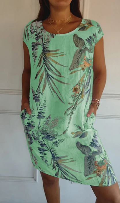 Robe fluide Femme Imprimé Végétal Poches
