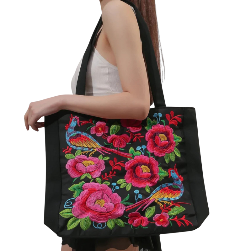 Sac à main Été Grand Modèle Fleuri avec Pochette