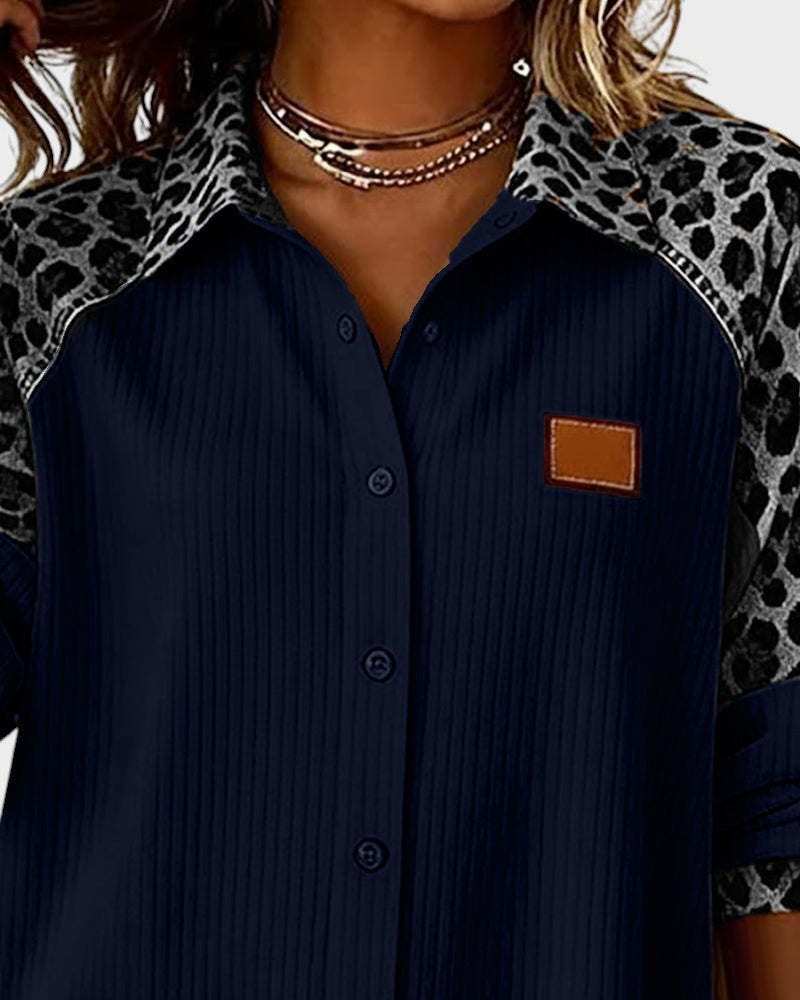 Chemise Femme Imprimé Léopard Coupe Décontractée Chic