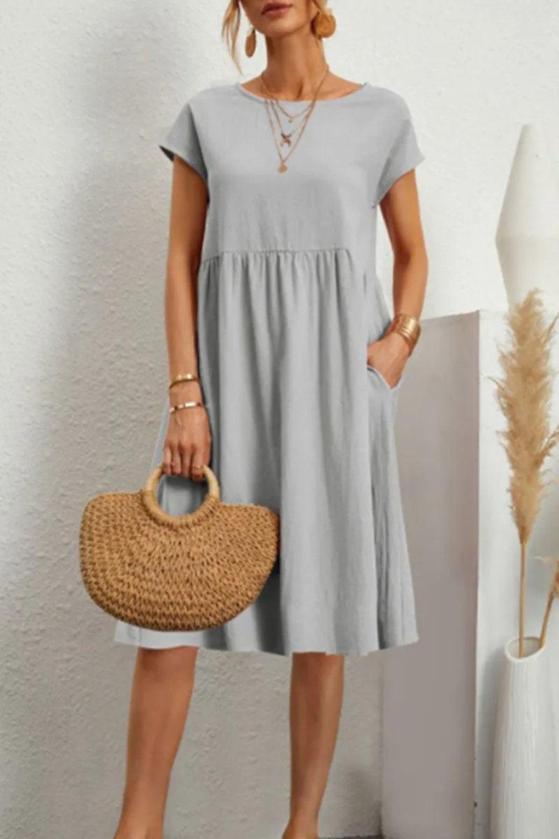 Robe Femme Décontractée avec Détails Brodés et Patchwork Coloré