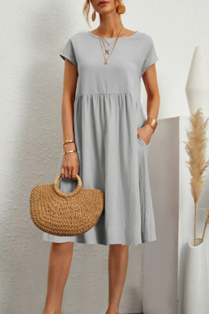 Robe Femme Décontractée avec Détails Brodés et Patchwork Coloré