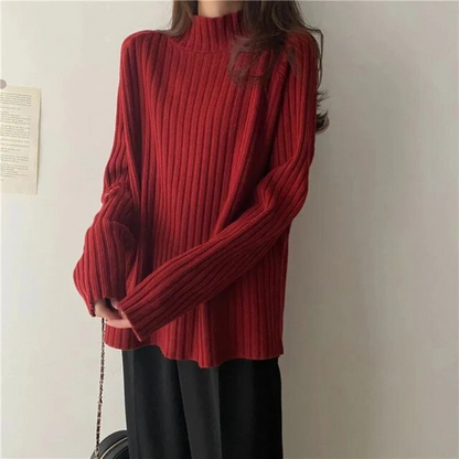 Pull Col Montant Femme Long Manches