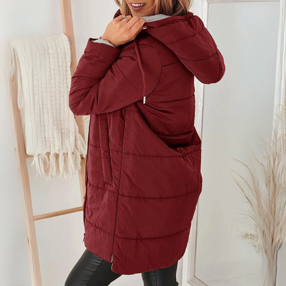 Doudoune Hivernale Femme avec Capuche et Poches Zippées