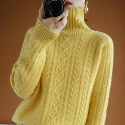 Pull Femme Chaud et Confortable en Laine Mélange