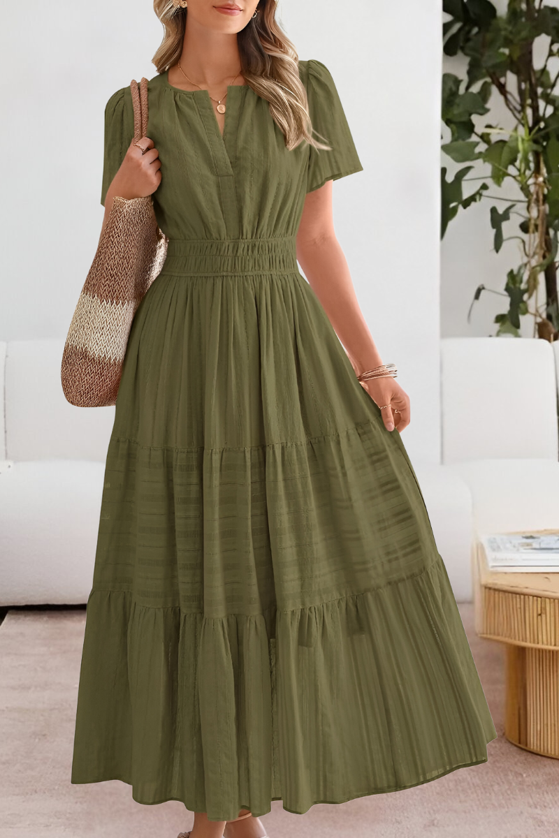 Robe Midi Femme Fluide Confortable Coupe Bohème