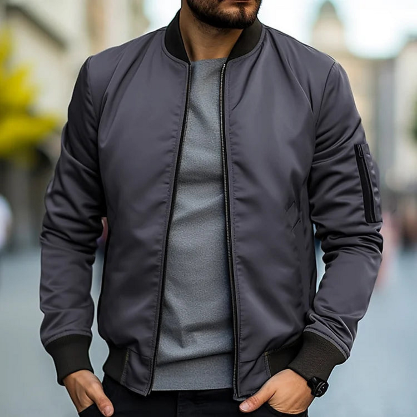 Veste Homme Streetwear Col Montant