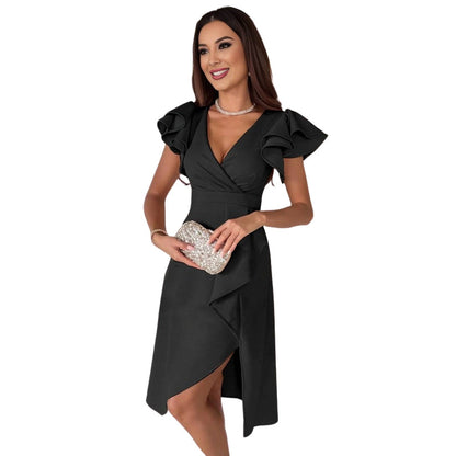 Robe Été Courte avec Dentelles et Décolleté Profond