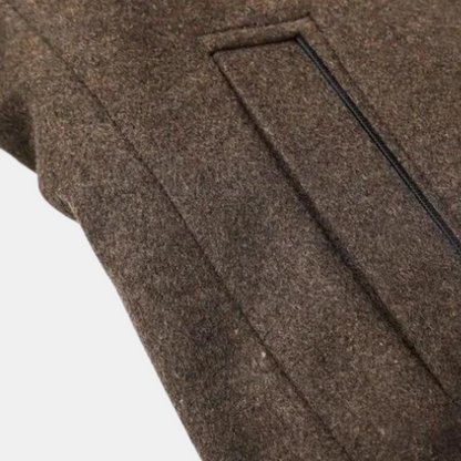 Manteau Hiver Homme en Laine - Manteau Élégant avec Col Montant et Doublure Chaude
