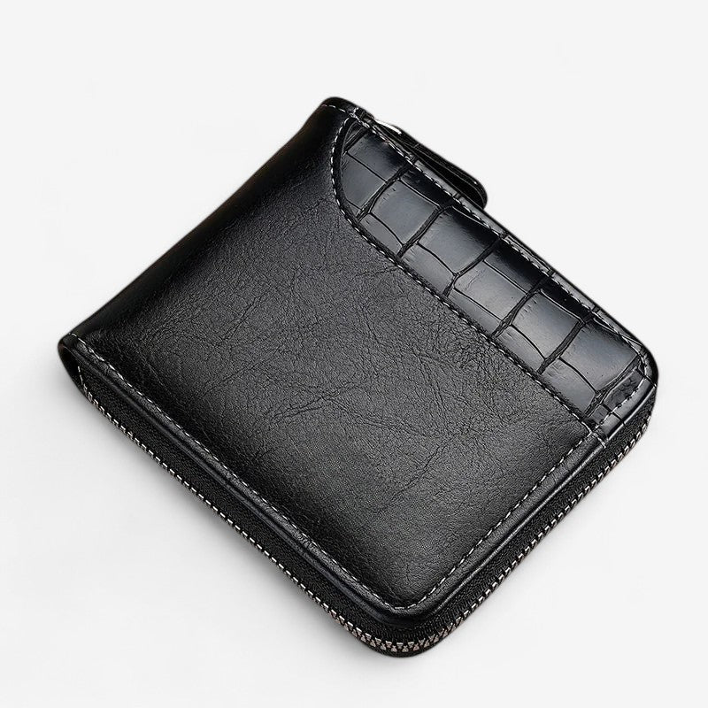 Portefeuille Homme Cuir Zip et Motif Texture - PanierRoyale