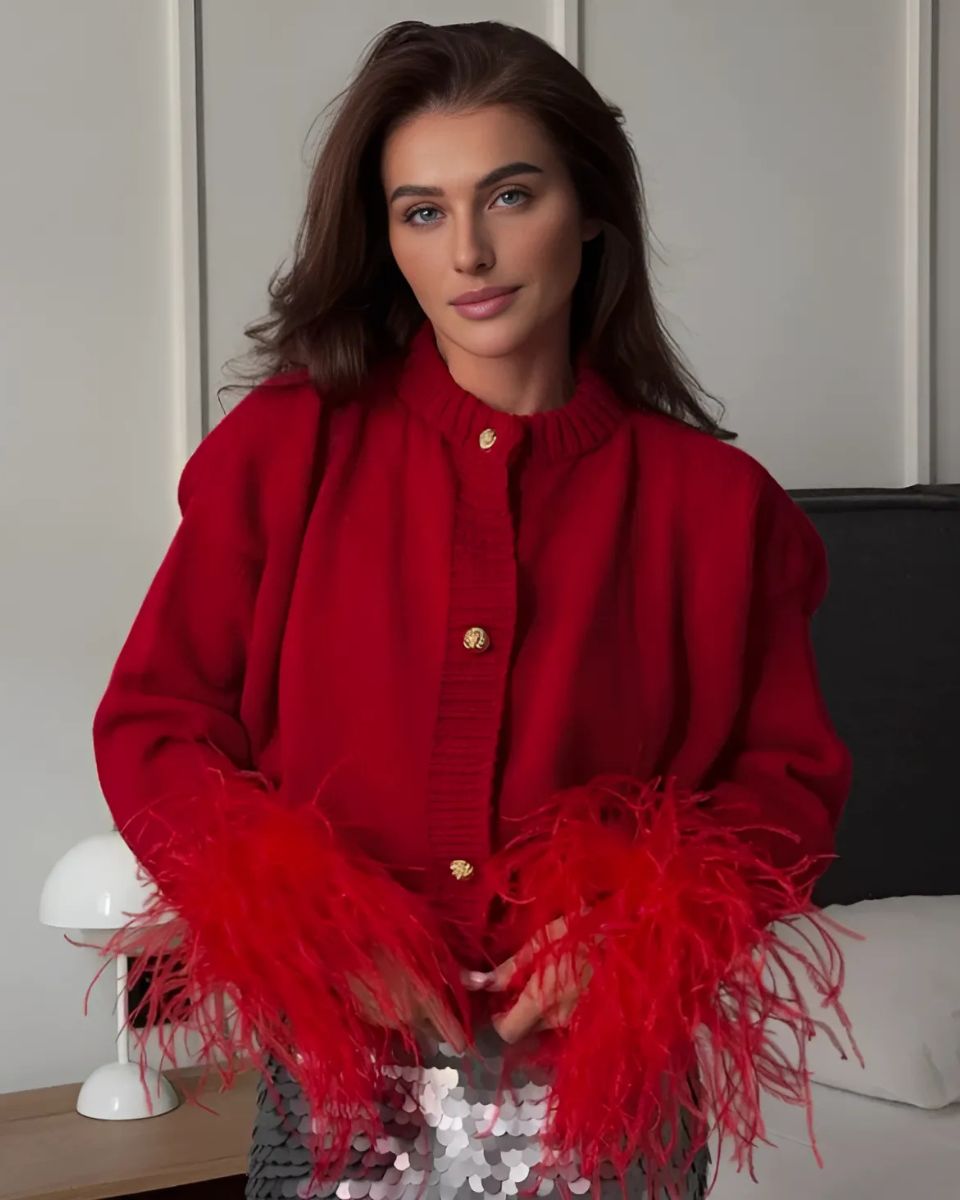 Cardigan Femme Boutons et Manches Tombantes