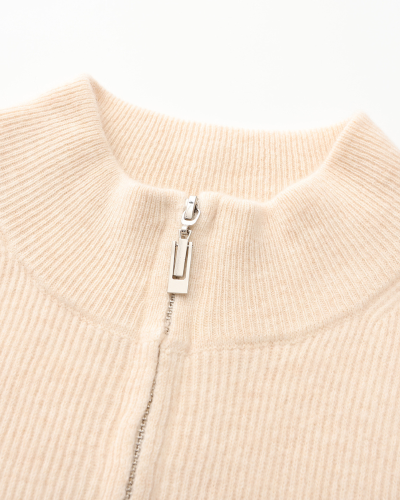Pull en cachemire pour homme avec fermeture éclair
