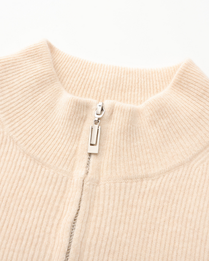 Pull en cachemire pour homme avec fermeture éclair