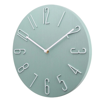 Horloge Murale Rouge Design avec Chiffres en Relief