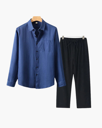 Costume Homme Lin En 2 Pièces Été Décontracté