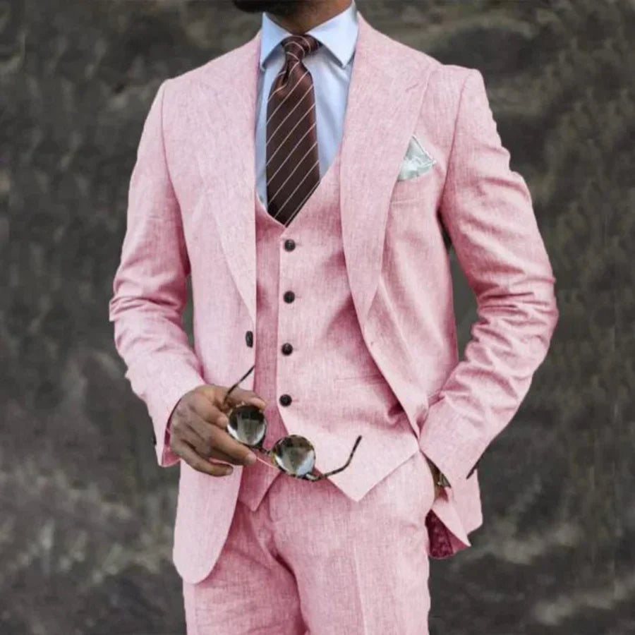 Costume Homme Léger 3 Pièces avec Col Reversible